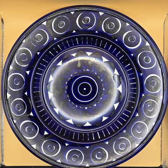 Arabia of Finland Valencia Large 14” Serving Platter Plate Cobalt Blue/White. - Picture 2 of 6